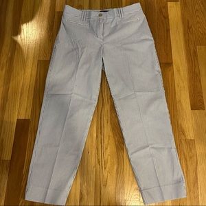 Ann Taylor Curvy Fit Blue and White Pinstripe Pants